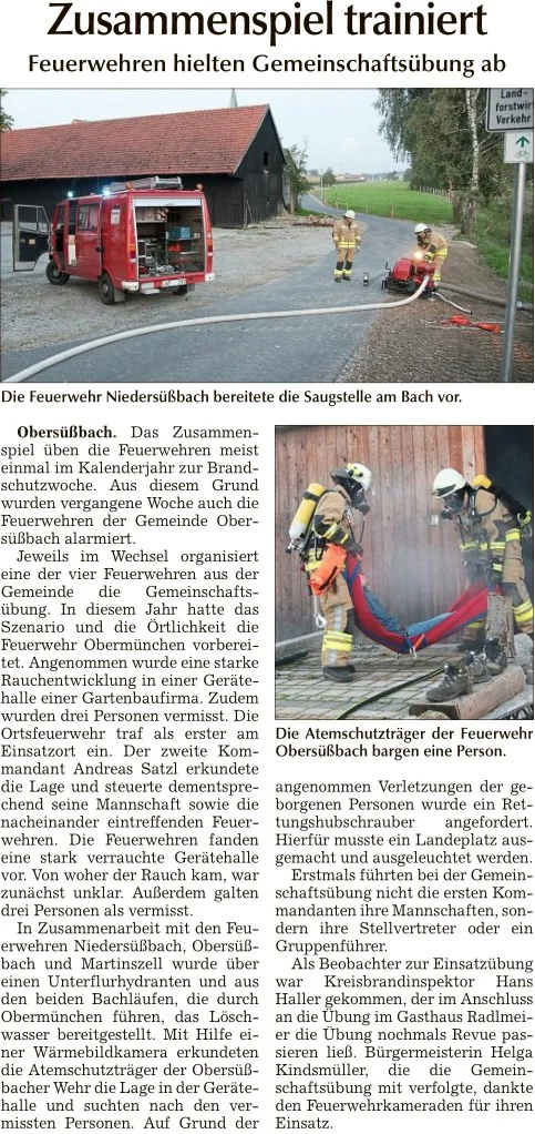 Bericht "Zusammenspiel trainiert"