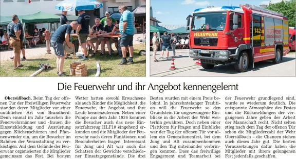 Bericht "Die Feuerwehr und ihr Angebot kennengelernt"