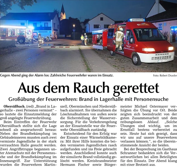 Zeitungsbericht zur Großübung