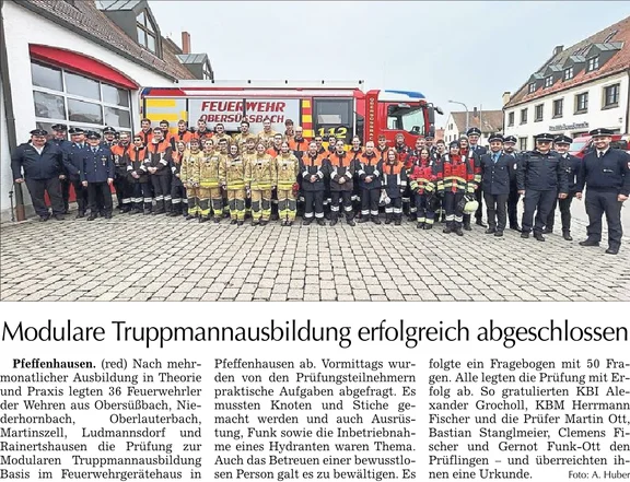 Bericht "Modulare Truppmannausbildung erfolgreich abgeschlossen"