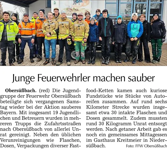 Gruppe von jugendlichen Feuerwehrlern